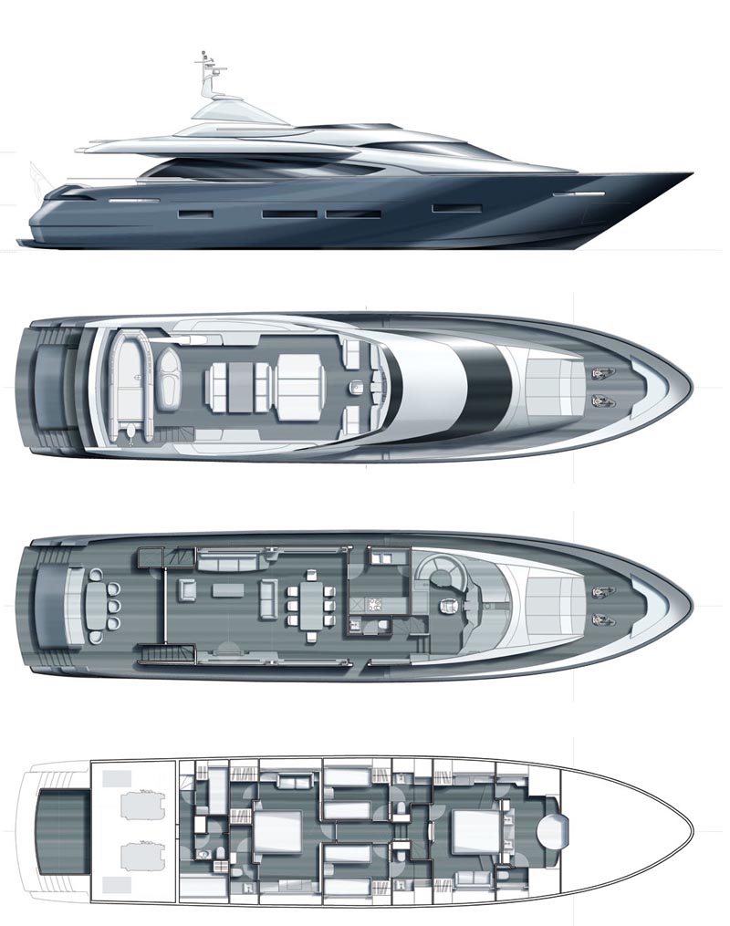 small yacht blueprint